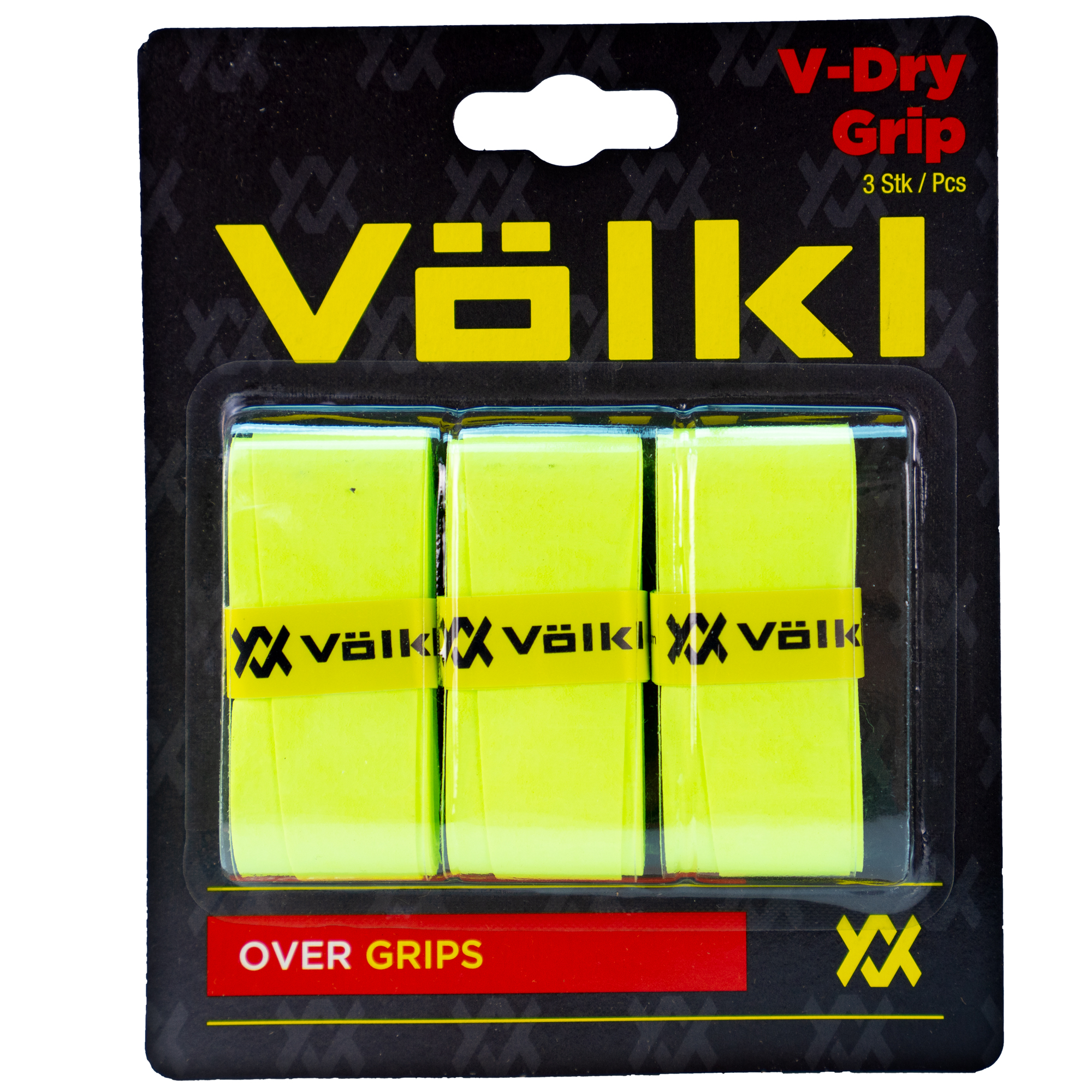 VOLKL V-Dry Grip | Overgrip | High Performance Tennis Grip (Neon Yellow, 3-Pack)