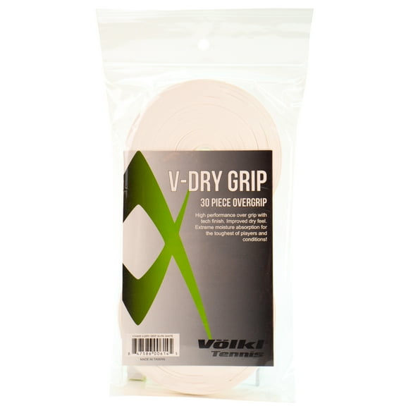 VOLKL V-Dry Grip | Overgrip | High Performance Tennis Grip (White, 30 pack)