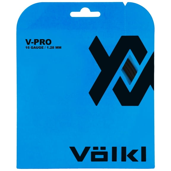 VOLKL V-Pro | Tennis Racquet String | Durability & Firm Feel |  Smooth Co-Polymer String (Black, V20101_16G, Set)