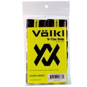VOLKL V-Tac Grip | Overgrip | Ultra Thin | Ultra Tacky | Super Absorbent | High Performance Tennis Grip Black, 12-Pack