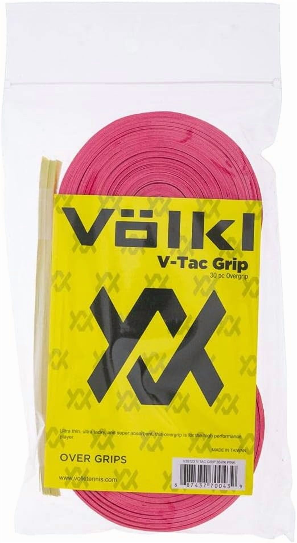 VOLKL V-Tac Grip | Overgrip | Ultra Thin | Ultra Tacky | Super Absorbent | High Performance Tennis Grip (Pink, 30 Pack)