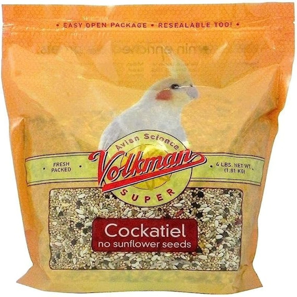 Volkman Avian Science Cockatiel No Sunflower Seeds 4-Pounds Resealable