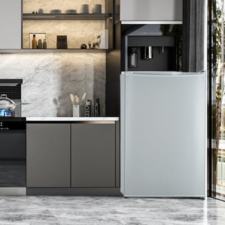 Volkmi 4.5 cu ft Refrigerator, Stainless Steel Door, Platinum Series White
