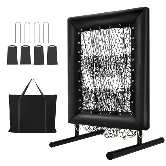 Volkmi 9-Hole Pitching Net with Hit Zone Baseball & Softball Rebounder