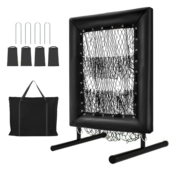 Volkmi 9-Hole Pitching Net with Hit Zone Baseball & Softball Rebounder