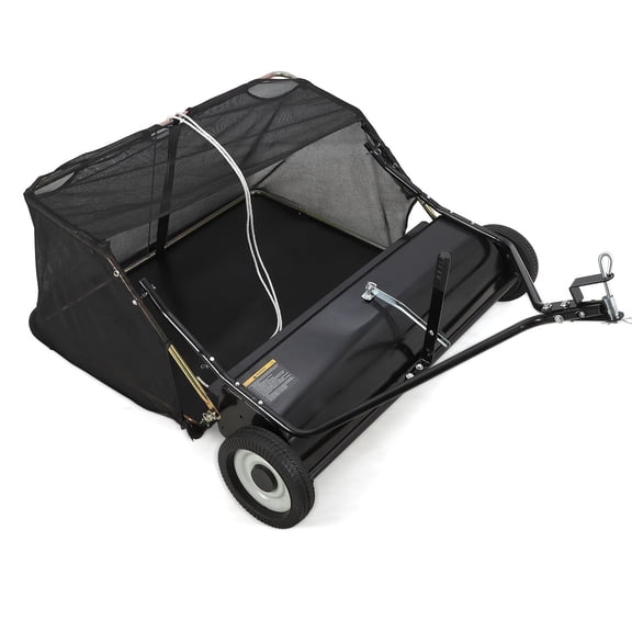 Volkmi 42-inch 18 cu ft Tow Behind Lawn Sweeper with Efficient Leaf and Grass Collector Tools, Adjustable Sweeping Height, Easy Dumping Rope