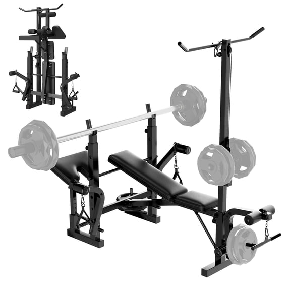 Volkmi Multifunctional Weight Bench Set with Leg Extension, Foldable ...