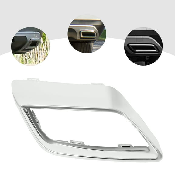 Volkswagen Atlas 2018-2020 Chrome Bumper Cover Exhaust Pipe Hole Trim, Direct Replacement for Rear Left/Right, PC Material, Easy Install