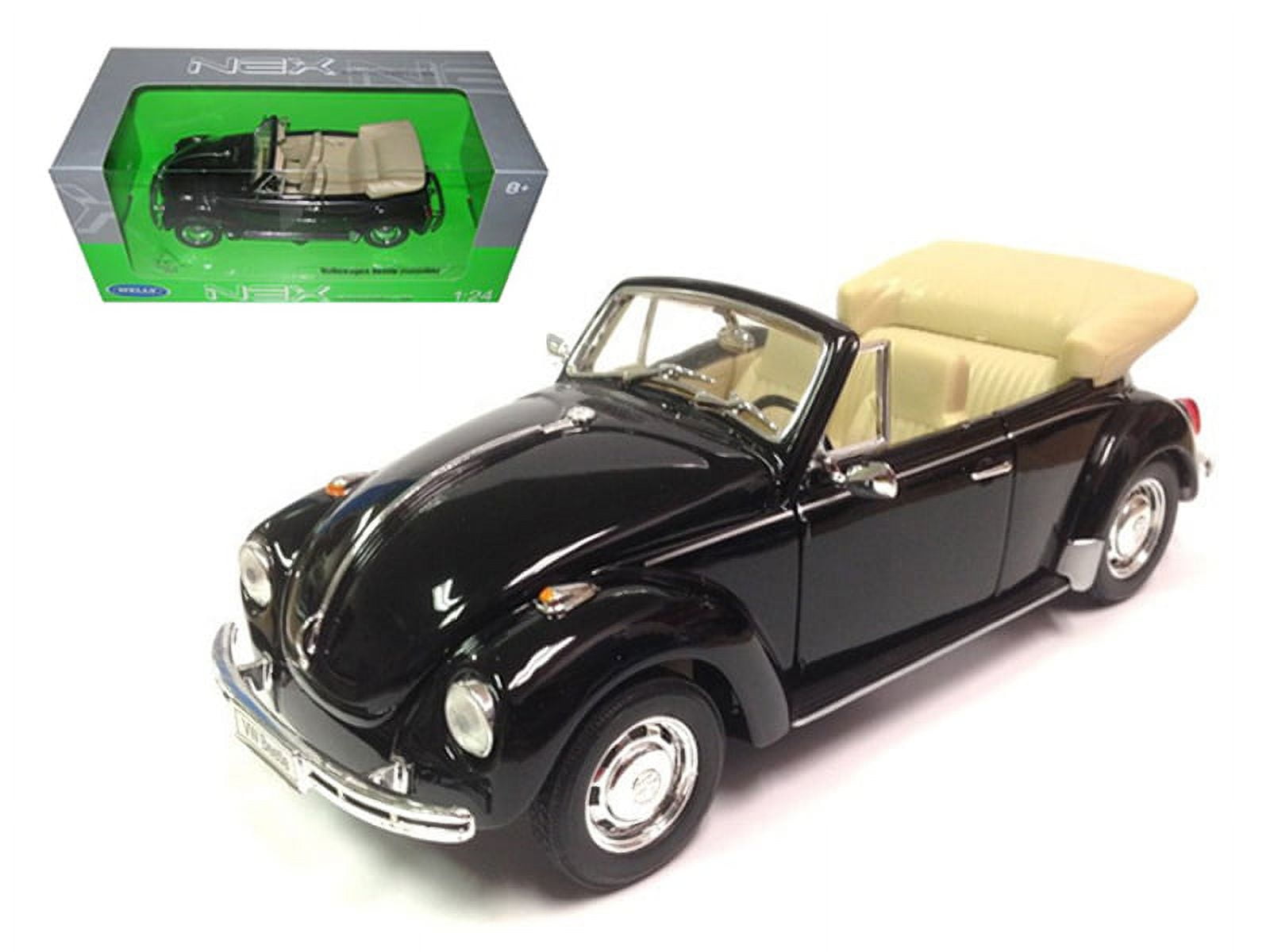 Volkswagen Beetle Convertible Black 1/24 Diecast Model Car