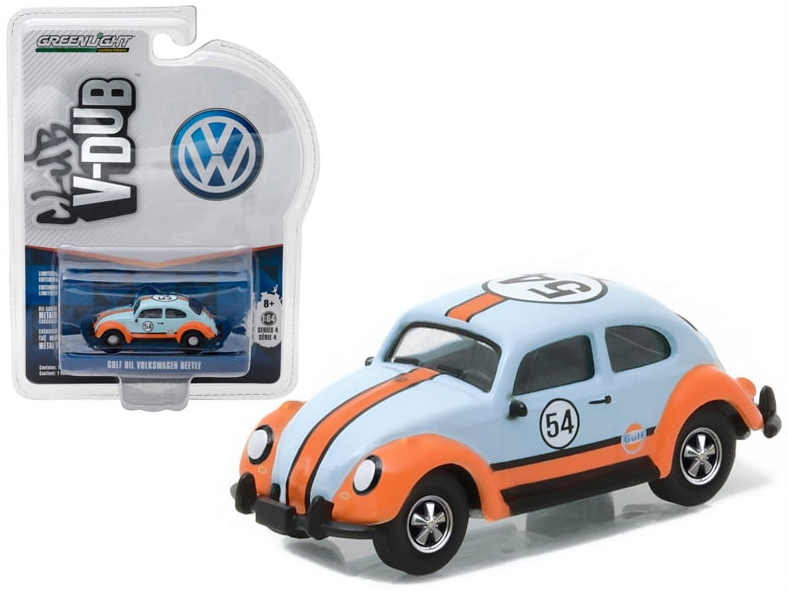 Volkswagen Classic Beetle #54 Gulf Oil Racer 1/64 Diecast Model
