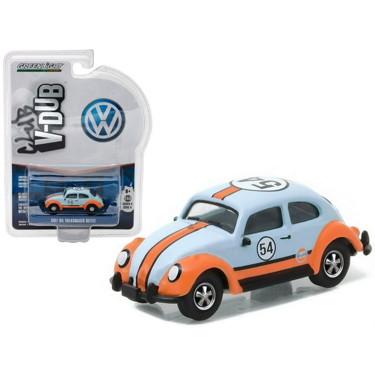 Volkswagen Classic Beetle #54 Gulf Oil Racer 1/64 Diecast Model