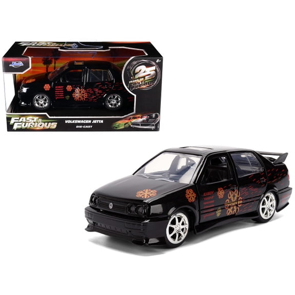 Volkswagen Jetta Black with Graphics "Fast & Furious Remix - 25th Anniversary" Series 1/32 Diecast Model Car by Jada