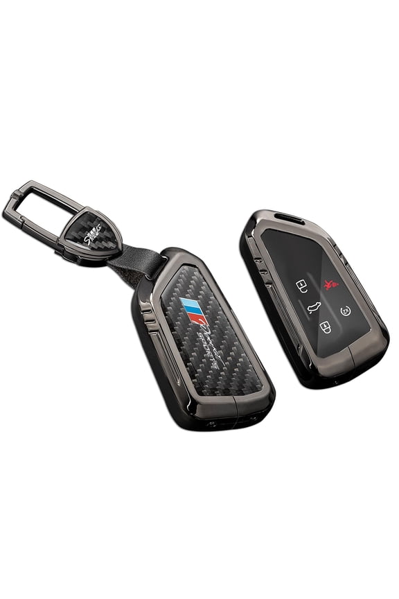 for Volkswagen Key Fob Cover with Keychain,Real Carbon Fiber Zinc Alloy Protection Key Case Compatible with VW ID3 ID4 MK8 Golf GTI Skoda Octavia Enyaq Smart Key shell Accessories