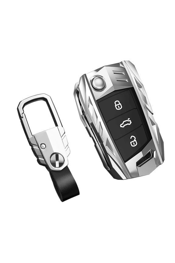 for Volkswagen Key Fob Cover with Keychain,Stylish and Durable Zinc Alloy Protection Key Case Compatible with VW Atlas Golf Jetta Tiguan Passat GTI Key shell Accessories
