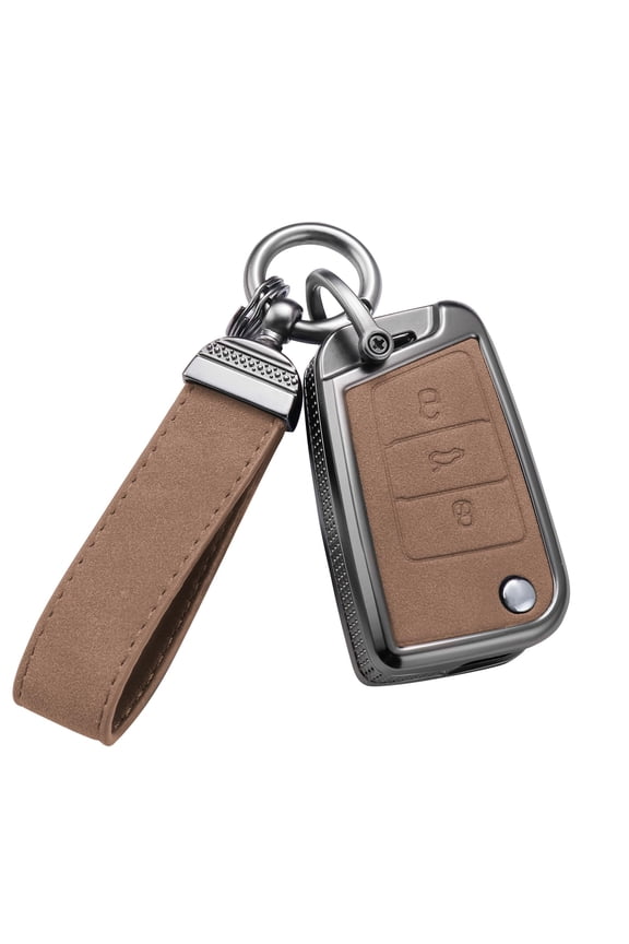 for Volkswagen Key Fob Cover with Keychain,Stylish and Durable Zinc Alloy Protection Key Case Compatible with VW Atlas Golf Jetta Tiguan Passat GTI Key shell Accessories