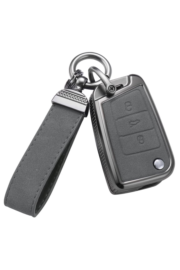 for Volkswagen Key Fob Cover with Keychain,Stylish and Durable Zinc Alloy Protection Key Case Compatible with VW Atlas Golf Jetta Tiguan Passat GTI Key shell Accessories