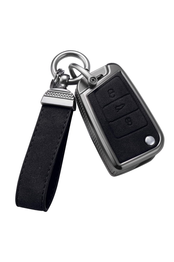for Volkswagen Key Fob Cover with Keychain,Stylish and Durable Zinc Alloy Protection Key Case Compatible with VW Atlas Golf Jetta Tiguan Passat GTI Key shell Accessories