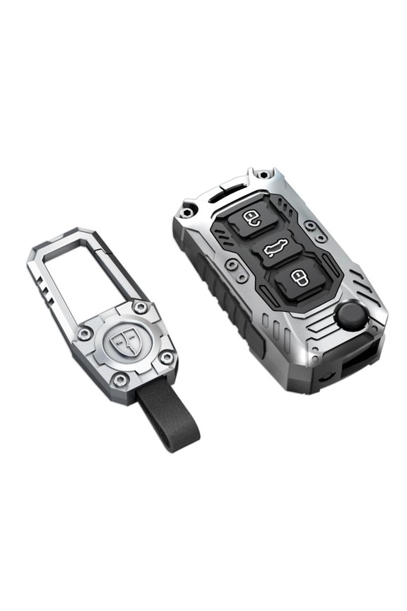 for Volkswagen Key Fob Cover with Keychain,Zinc Alloy Protection Car Key Case Accessories for Jetta Tiguan Golf Polo MK7 MK8 Passat Beetle Tiguan Silicone Keyshell