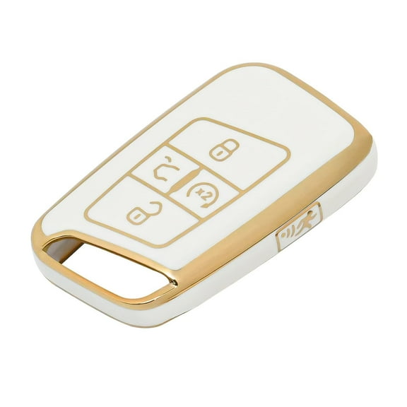 for Volkswagen Key Fob Cover, Premium Soft TPU Full Protection Key Fob Case VW Tiguan Atlas Jetta Passat Golf Alltrack Smart Keyless Fob Remote Key,white gold