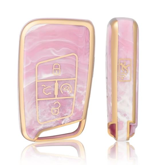 for Volkswagen Key Fob Cover,TPU Smart Cover Key Case Compatible with Volkswagen Atlas Jetta Arteon Tiguan Taos 3/4/5 Buttons Keyless Entry Remote Key,Pink