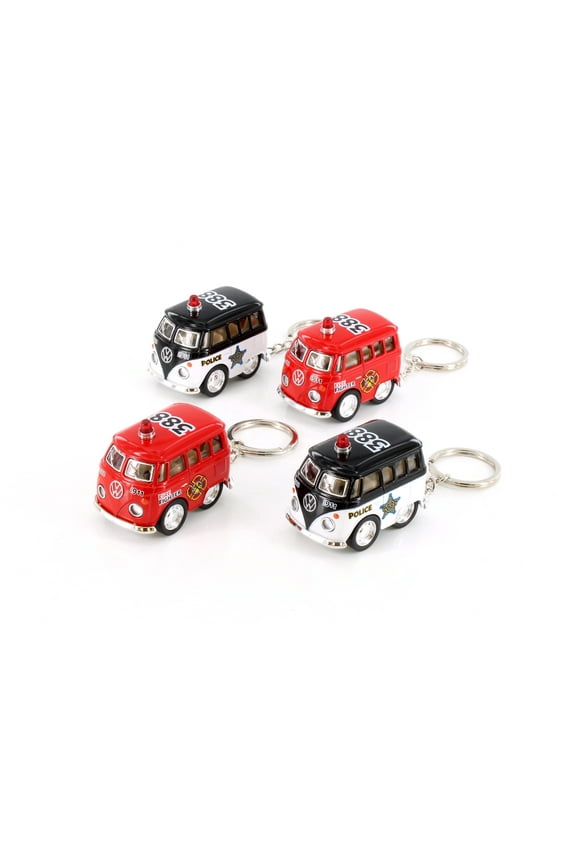 Volkswagen Little Van Keychain Police/Firefighter, Asstd - 2002DPRK - 2" Scale Set of 12 Model Cars