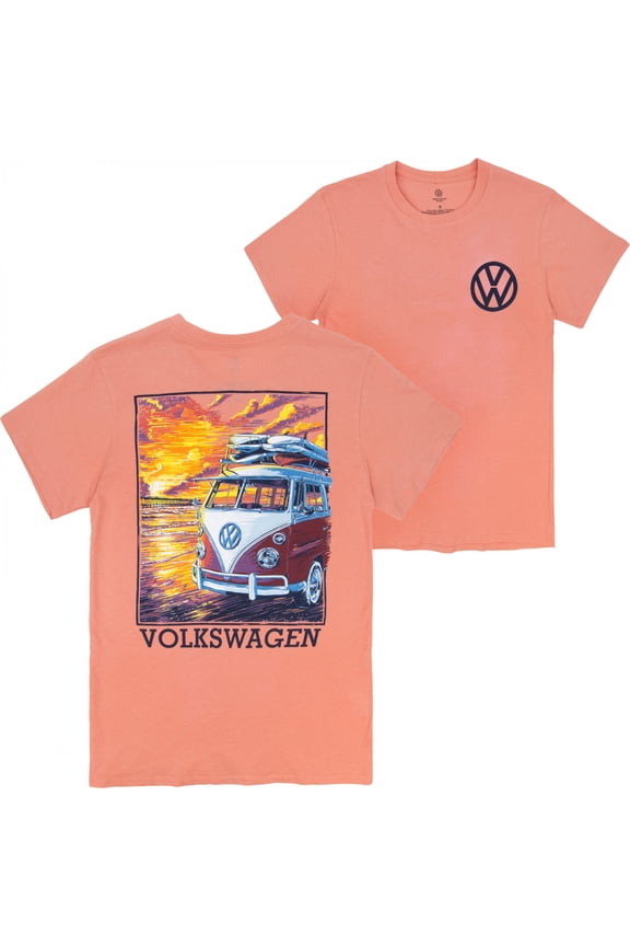 Van at Sunset Front and Back Print T-Shirt-XLarge