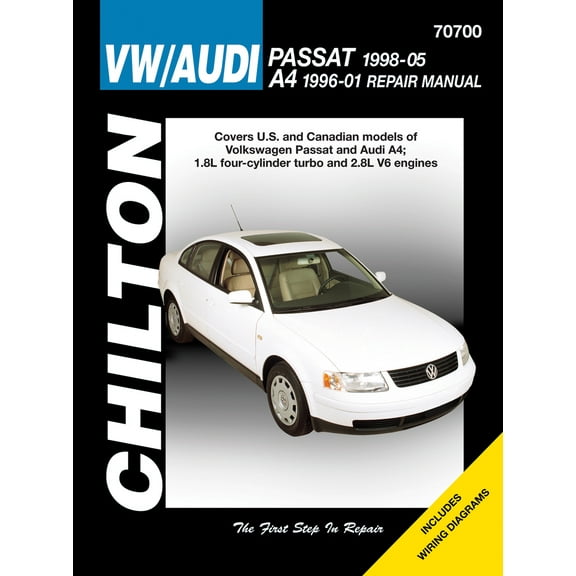 Volkswagen Passat (1998-05) & Audi A4 (1996-01) covering models with 1.8L four-cylinder turbo & 2.8L V6 engines (Does not include diesel, W8 engine or S4 model information) Chilton Repair Manual... ^