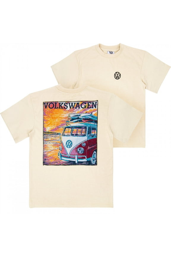 Sunset Embroidered Tapestry Front and Back T-Shirt-Medium