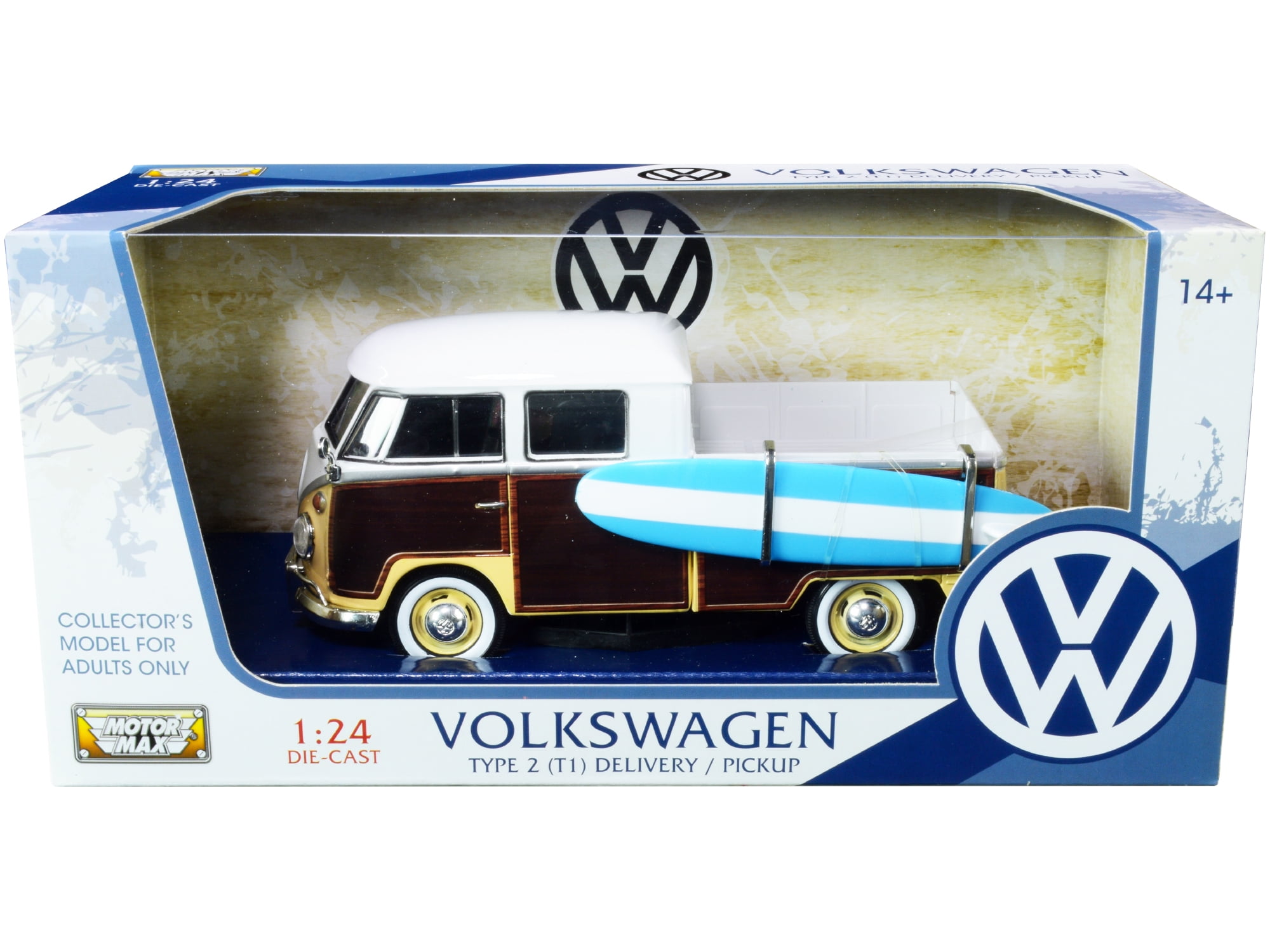 Volkswagen Type 2 (T1) ミニカー イエロー Volkswagen - 1962 VW T1 (Type 2) Bus 1/32 Scale Diecast