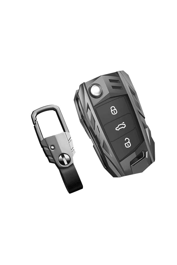 For Volkswagen VW Key Fob Cover, Car Key Case Protector for 2017-2022 2023 VW Atlas Jetta Passat Tiguan Arteon Golf Skoda Kodiaq Superb with Keychain (Red Black)