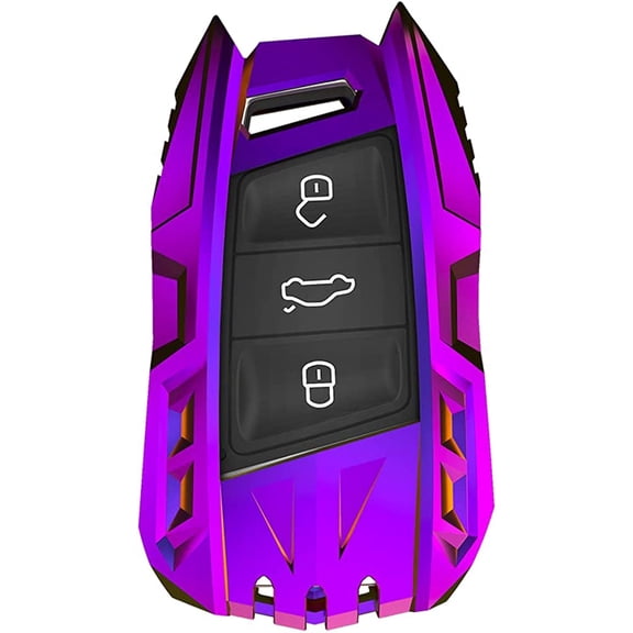For Volkswagen VW Key Fob Cover,Metal Key Fob Protector Case Compatible with Atlas Jetta Passat Arteon Tiguan Accessories vw Accessories with Keychain (Color)