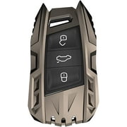 For Volkswagen VW Key Fob Cover,Metal Key Fob Protector Case Compatible with Atlas Jetta Passat Arteon Tiguan Accessories vw Accessories with Keychain Grey
