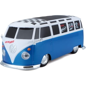 Maisto RC VW Van Samba 2.4GHZ Remote Control Vehicle, 1:24, White/Blue