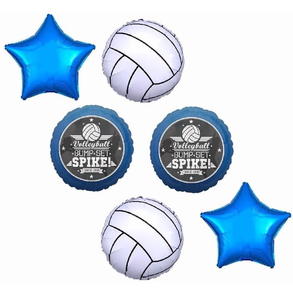 Volley Ball Volleyball 6 Piece Mylar Foil Balloons Set