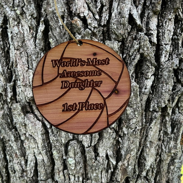 Volleyball Worlds most awesome Daughter - Cedar Ornament Volleyball Worlds most awesome Daughter - Cedar Ornament