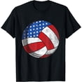 thumbnail image 1 of Volleyball 4th Of July American Flag Patriotic T-Shirt, 1 of 4