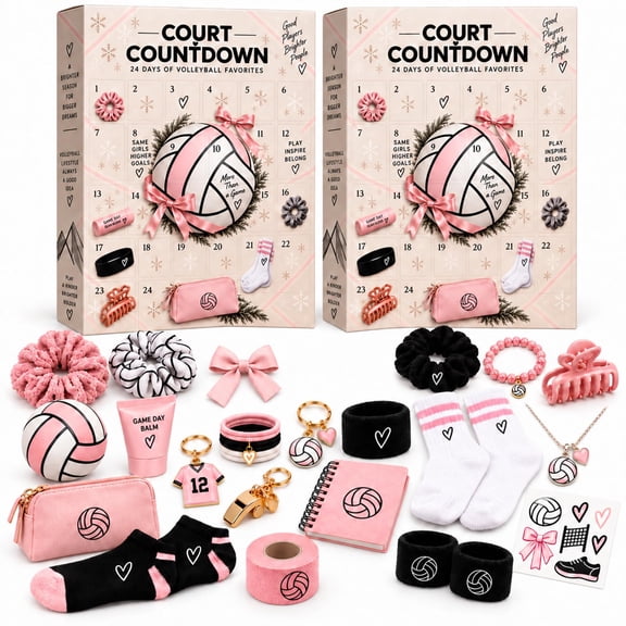 Volleyball Advent Calendar 2026 – 24 Days of Surprises, Christmas Countdown Calendar Party Favors
