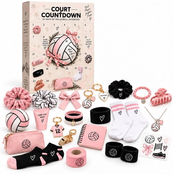 Volleyball Advent Calendar 2026 – 24 Days of Surprises, Christmas Countdown Calendar Party Favors