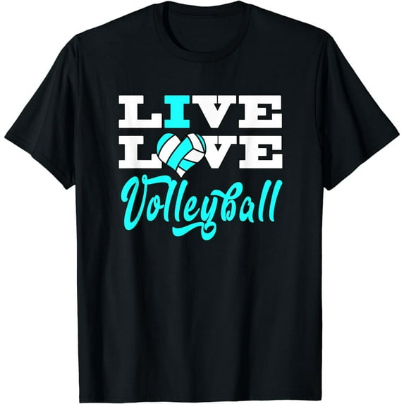 Volleyball Aqua Blue Live Love T-Shirt