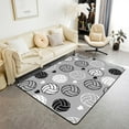 thumbnail image 1 of Volleyball Area Rug,Ball Sports Competition Games Indoor Floor Mat Entrance Rug,Hand Drawn Sketch Simple Fashion Non Slip Rug,Grey White Chairs Couch Living Room Decor 4x5ft, 1 of 6