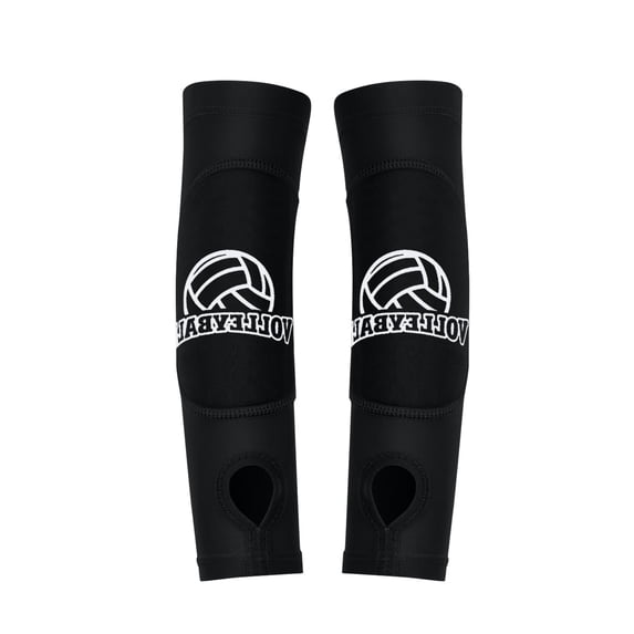 Volleyball Arm Sleeves with Sponge Padding for Forearm Protection, Padded Volleyball Compression Sleeves with Wrist Guards for Youth and Teens Practice, 2 Pieces Set