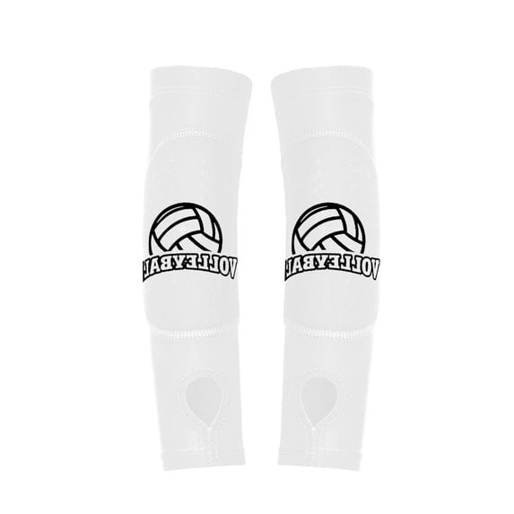 Volleyball Arm Sleeves with Sponge Padding for Forearm Protection, Padded Volleyball Compression Sleeves with Wrist Guards for Youth and Teens Practice, 2 Pieces Set