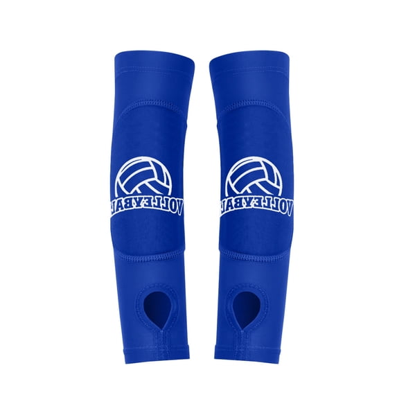 Volleyball Arm Sleeves with Sponge Padding for Forearm Protection, Padded Volleyball Compression Sleeves with Wrist Guards for Youth and Teens Practice, 2 Pieces Set