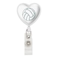thumbnail image 1 of Volleyball Ball Heart Lanyard Retractable Reel Badge ID Card Holder - White, 1 of 3