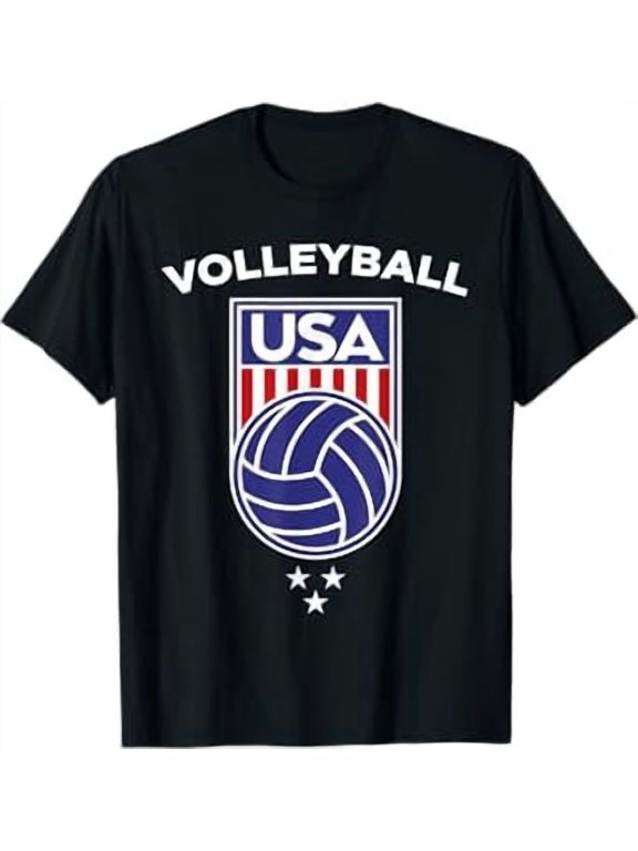 Volleyball Beach USA Flag Volleyball Team Player Girl Boy T-Shirt
