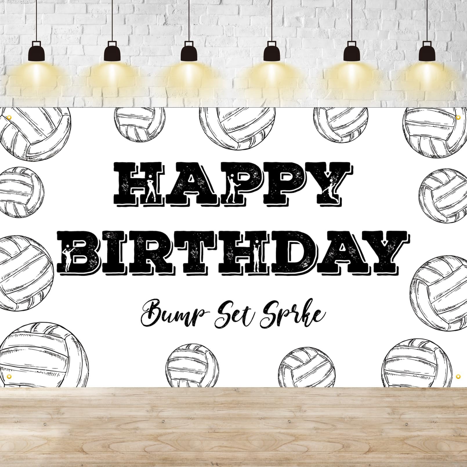 Volleyball Birthday Banner Black White Party Decor 1 Pack - Walmart.com