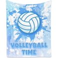 thumbnail image 1 of Volleyball Blanket, Cozy Soft Throw Blankets for Kids, Cool Blue Flannel Throw Gifts for Couch Office, 30x40 Inches, 1 of 6