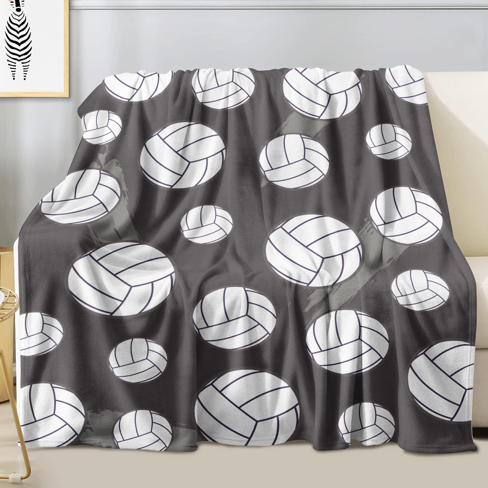 Volleyball Blanket Flannel Soft Warm Plush Volleyball Sport Throw