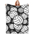 thumbnail image 1 of Volleyball Blanket Gifts for Teen Girls for Living Room Bedding Couch Soft Warm Lightweight Cozy White and Black Sport Throw Blankets Christmas Valentine''s Day Decor 60x80in, 1 of 6