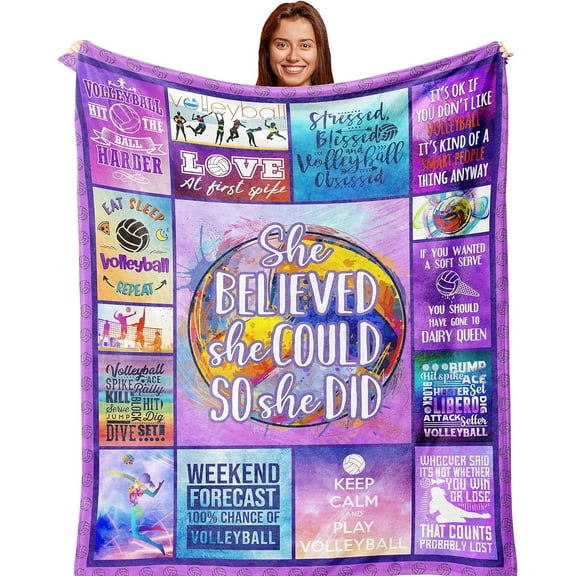 Volleyball Blanket Gifts, Volleyball Gifts for Teen Girls, Volleyball Gifts for Team, Volleyball Coach Gifts for Women, Best Volleyball Gift Ideas, Volleyball Decorations Blanket 60X50 Inches